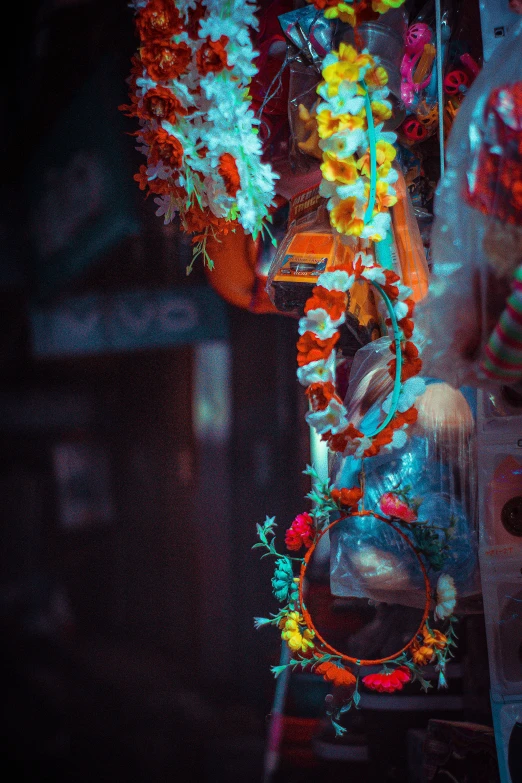 a lighted item with many colorful lights inside