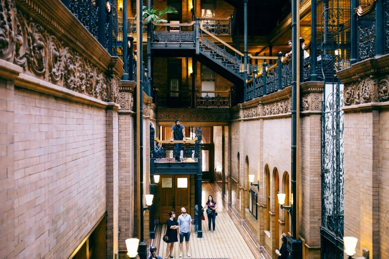 the lobbys and stairways inside the famous el