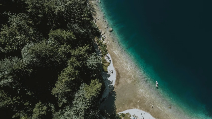 an aerial s of the beach and water