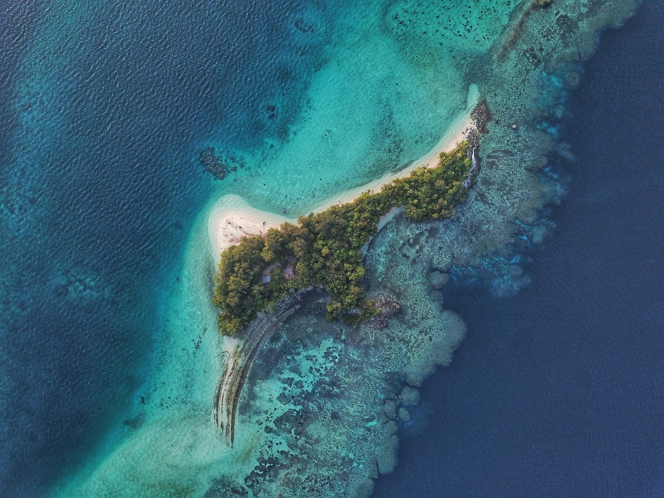 an island on an island is seen from above