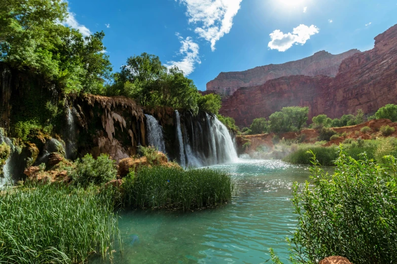 an amazing view of a river near waterfalls