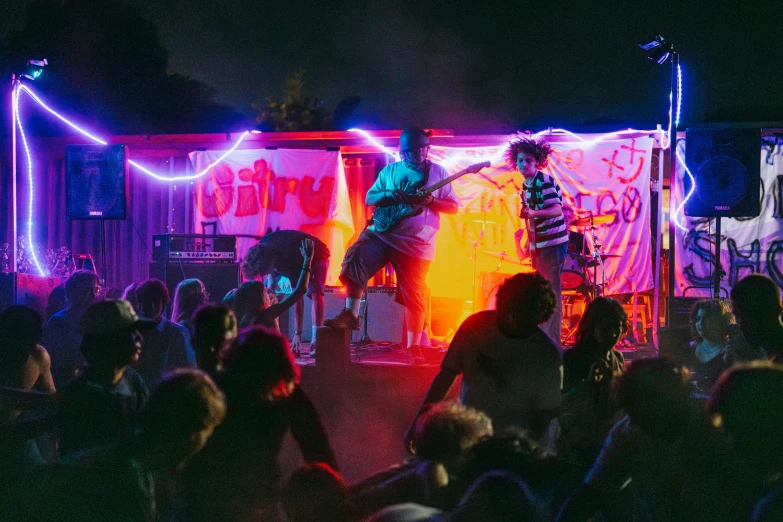 two men on horses performing at an event