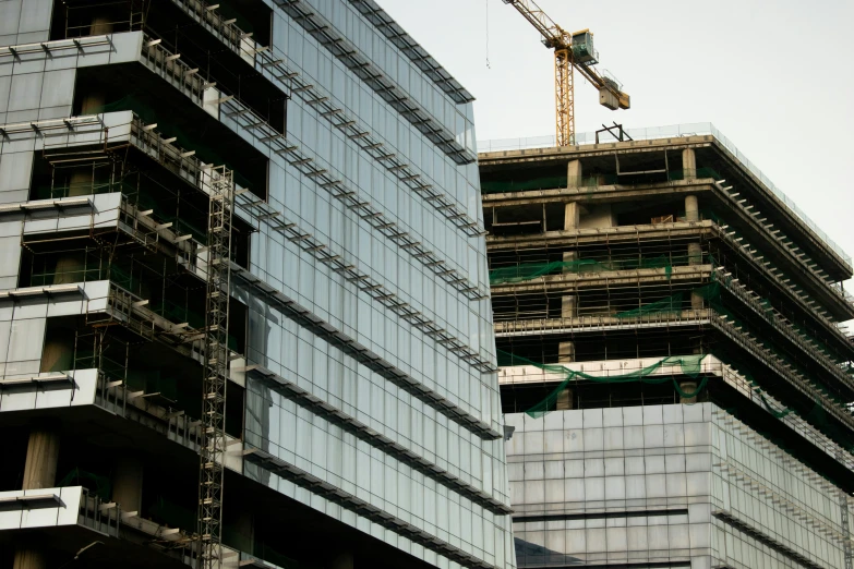 a crane is being used as a building crane