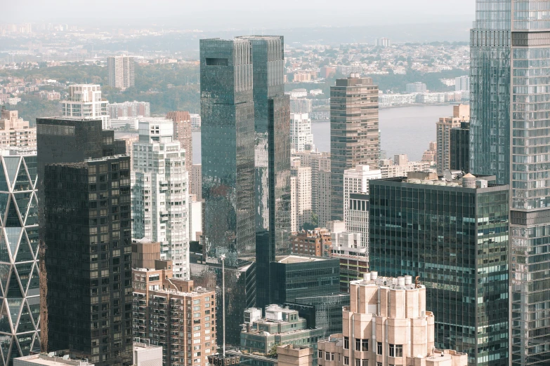 a picture of new york city taken from high up