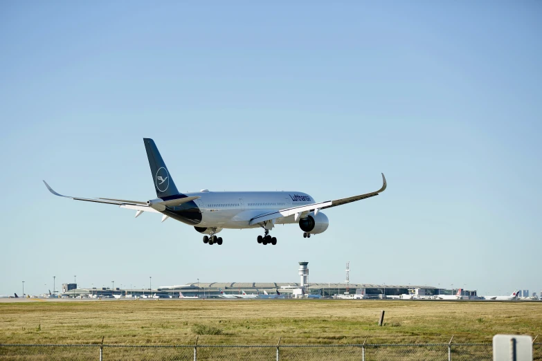 a large plane taking off from an airport