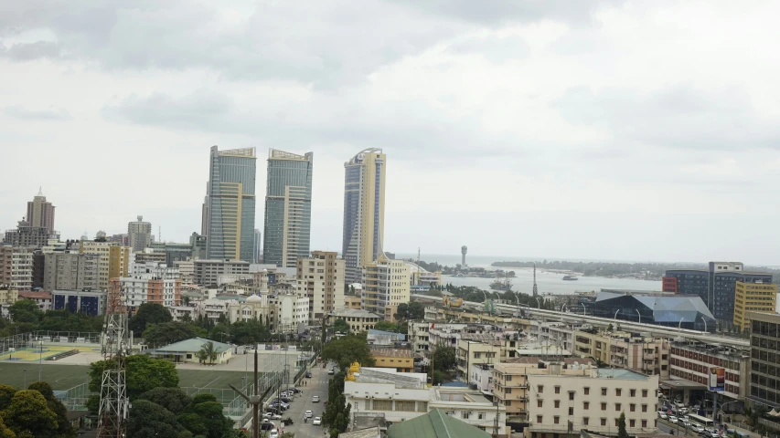 view over a city with some very tall buildings