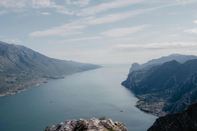 the mountains and the water are empty and clear