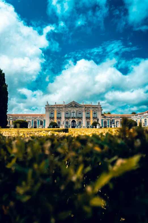 a view of a building that is in the distance