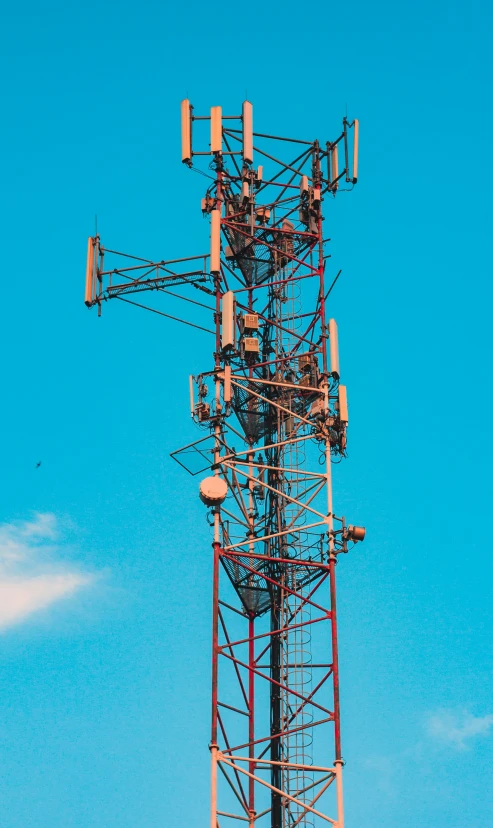 an upward s of a tower with many antennas