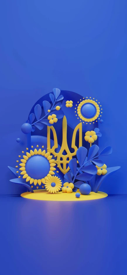 an intricately designed design with blue background