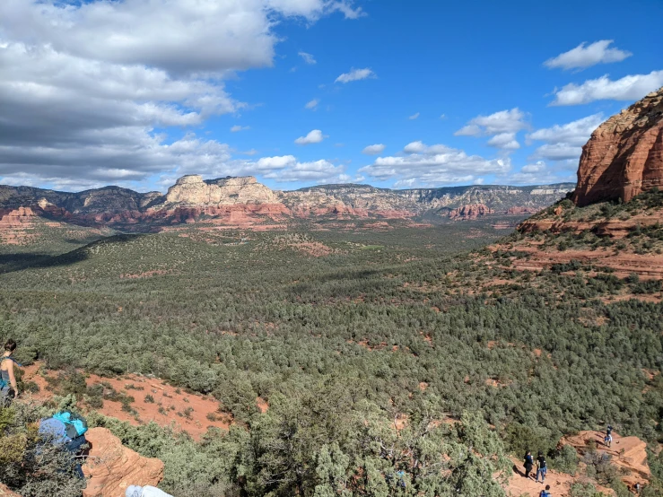 a view over a large open plain, with some mountains