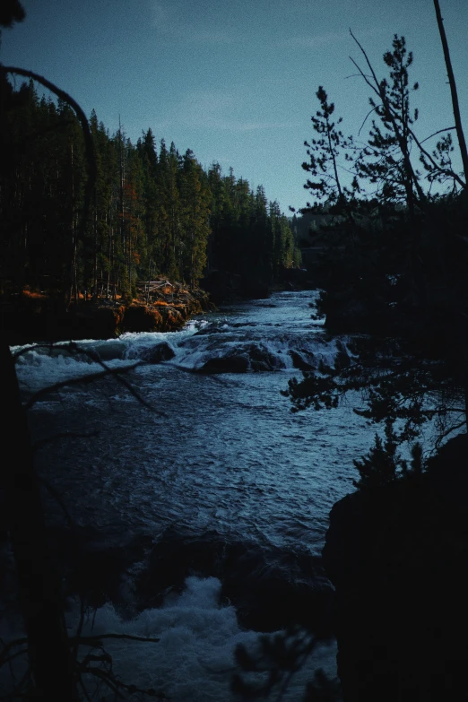 a view from across the river at night