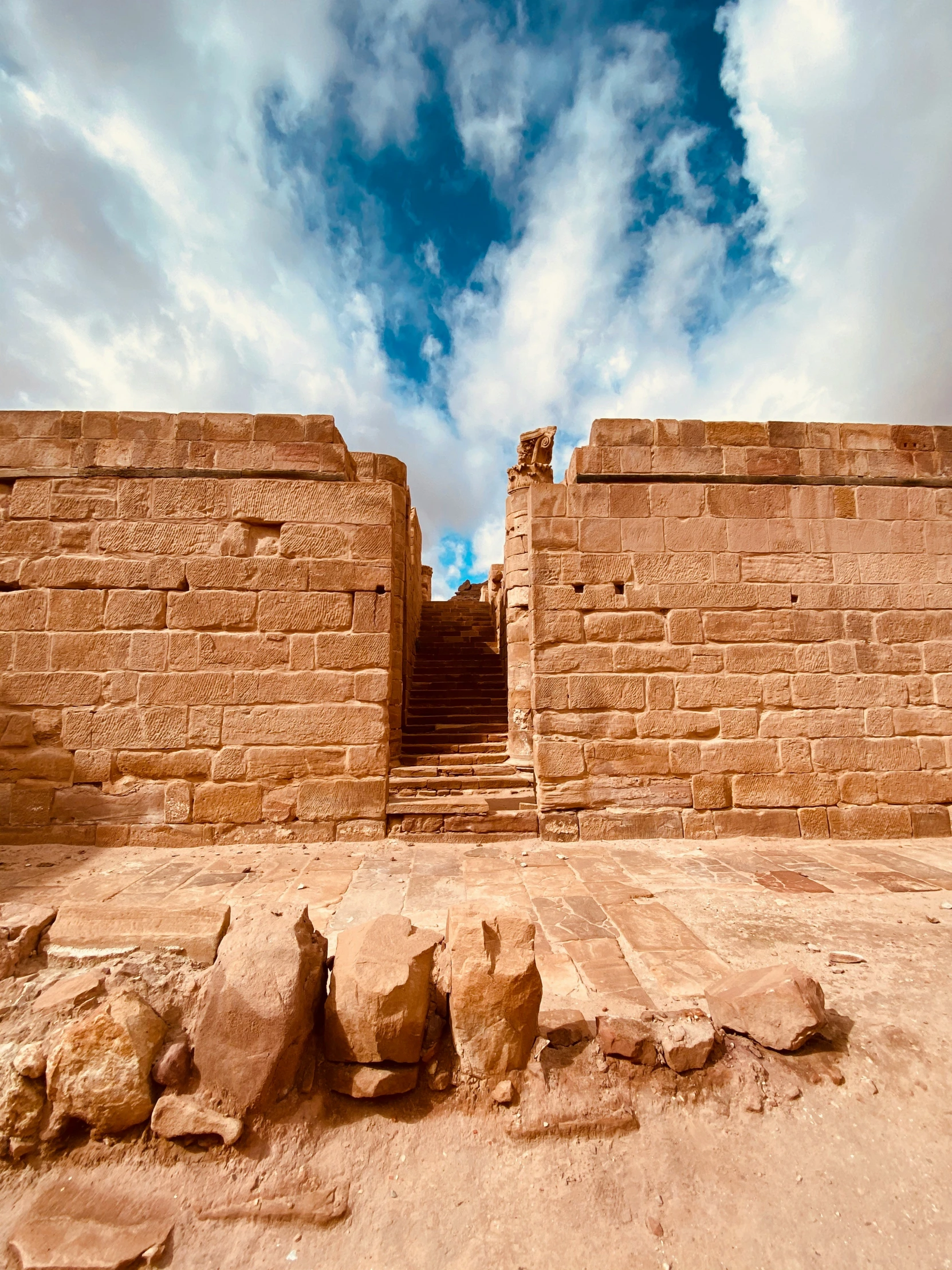 the doorway to the great wall, looking out over the desert