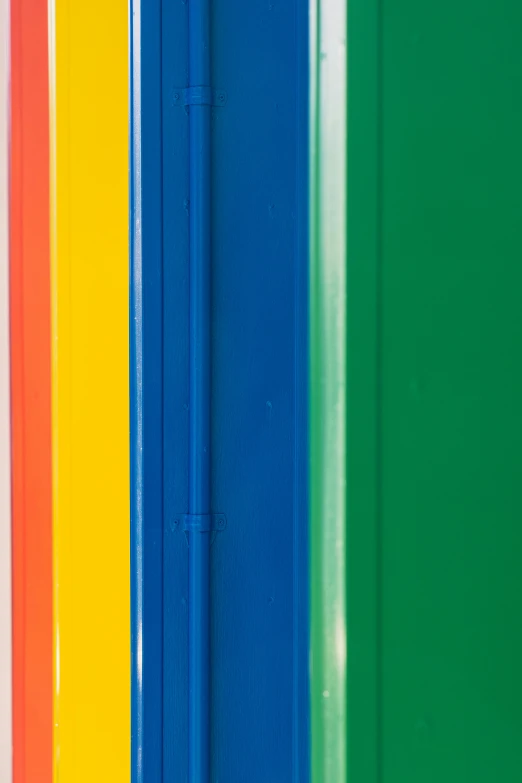 a close up of a brightly colored building with many different sections