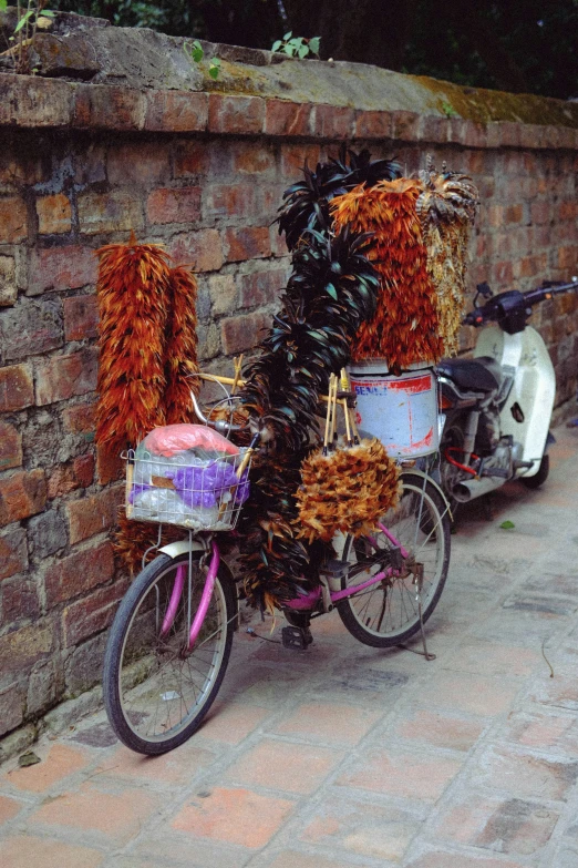 this is a colorful display on a bicycle