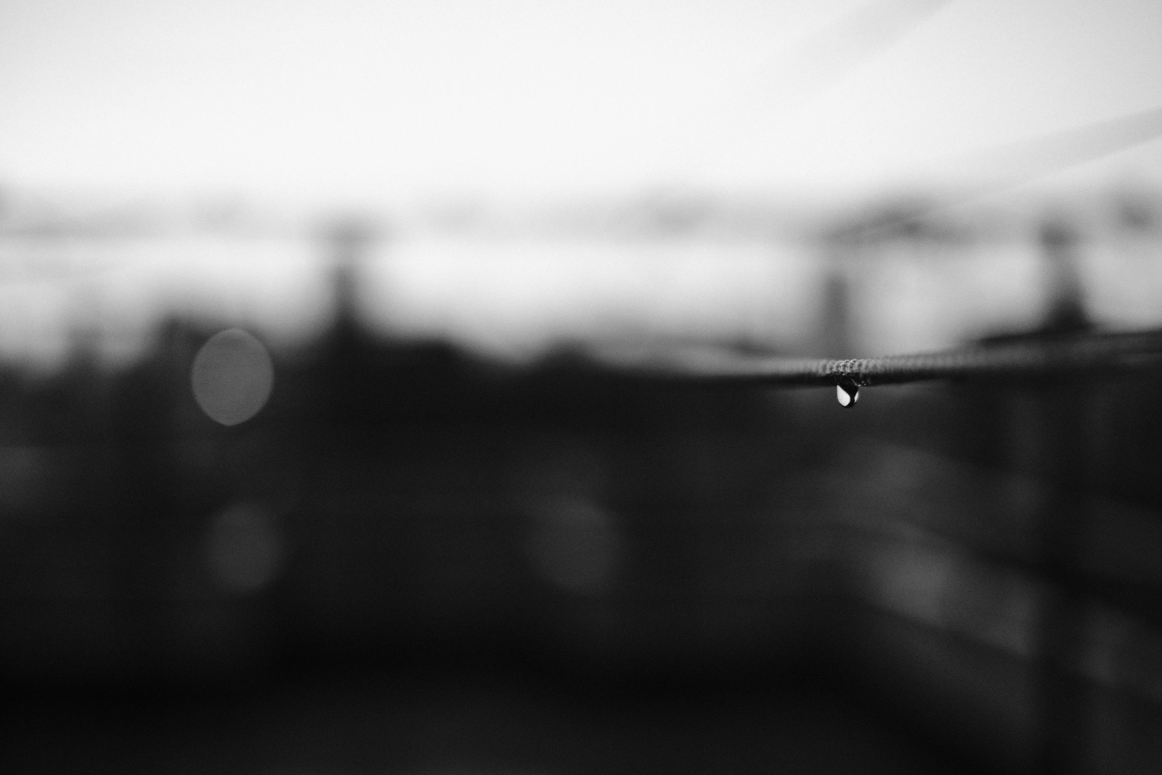 the reflection of a small object in a water droplet