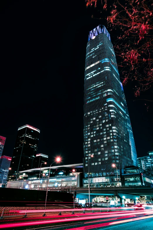 a long exposure s of the top of the building