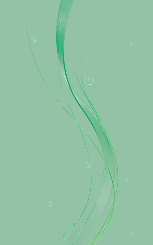 an abstract green wallpaper with bubbles and curves