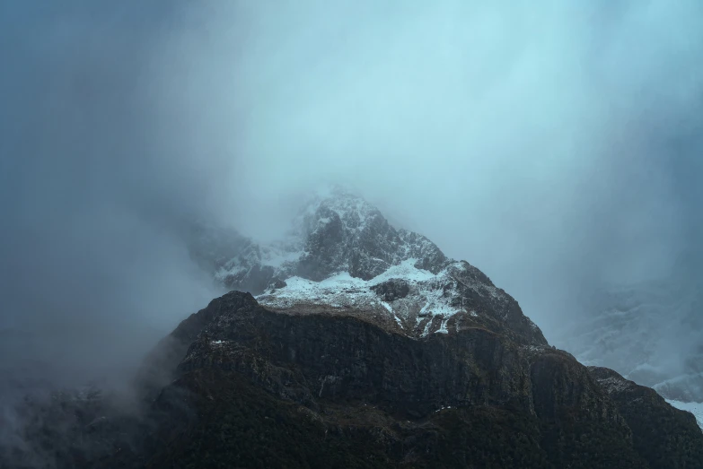 this is an image of a mountain with snow