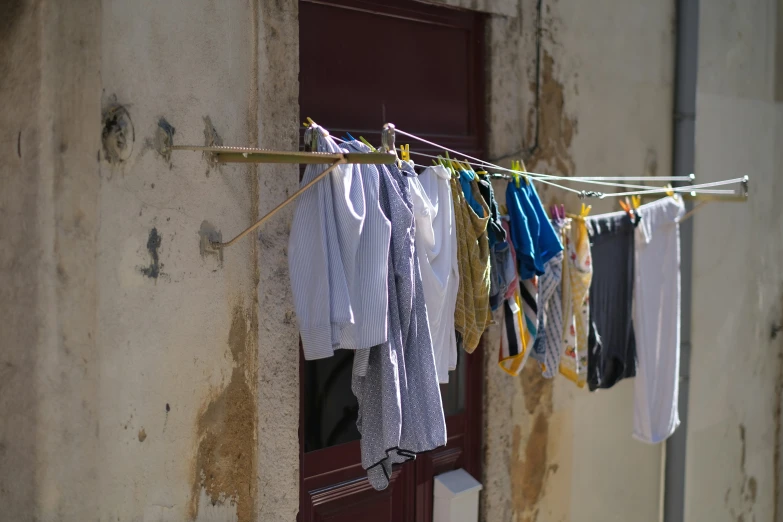 some laundry hung out to dry on a clothes line