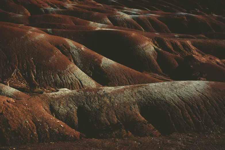 a picture of a landscape taken at dusk from an airplane