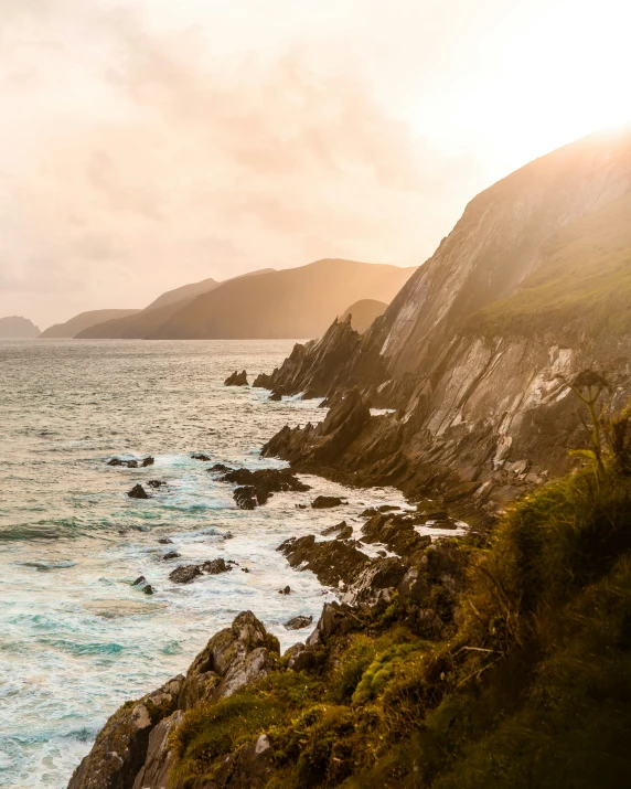 a rocky cliff face near the ocean