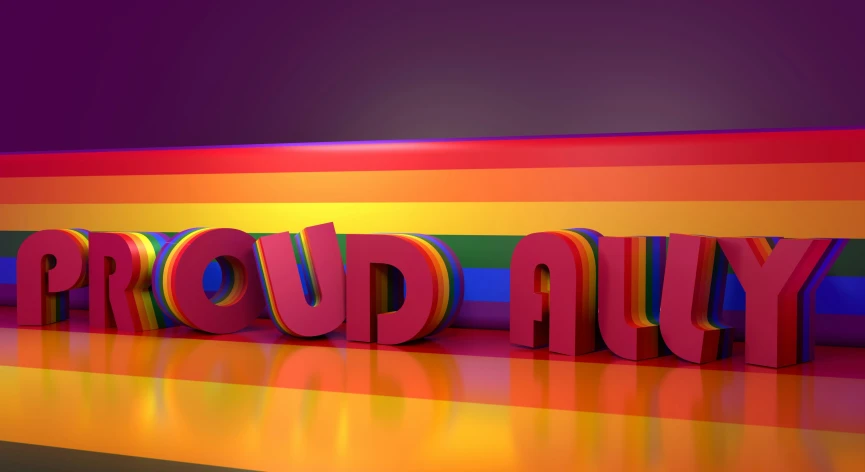 the word proud ally is painted in vint colors