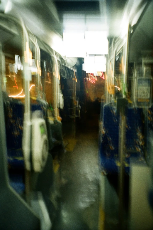 blurry pograph of a train car's front windows