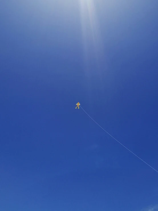 the person on the beach is flying a kite