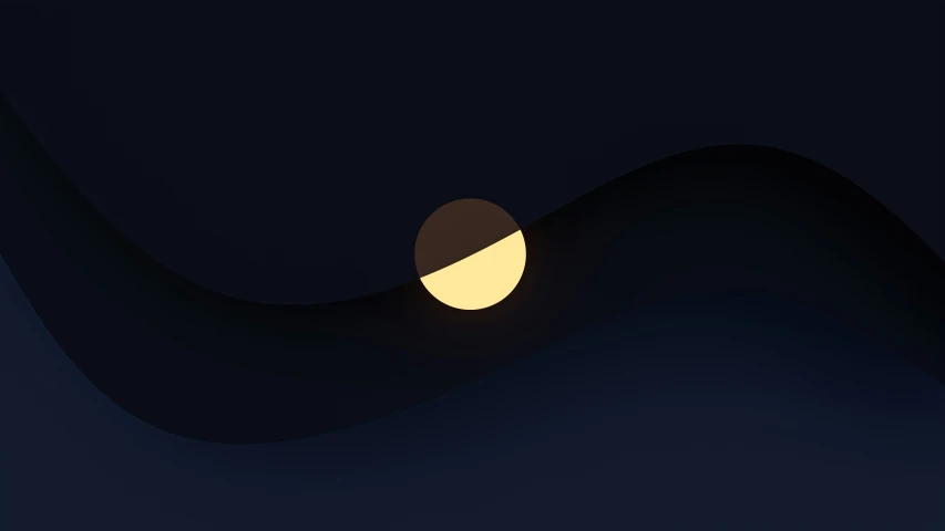 a black and yellow abstract design with the moon in the middle