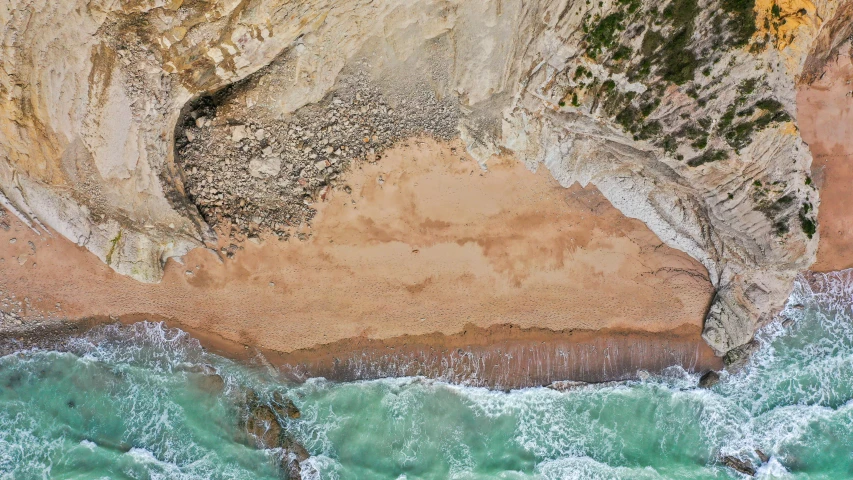 top down view of cliffs at the coast