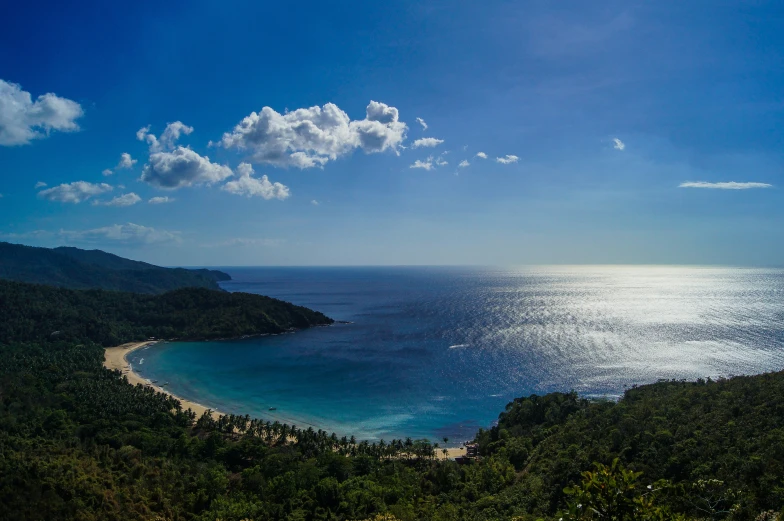 the ocean with many different shades of water