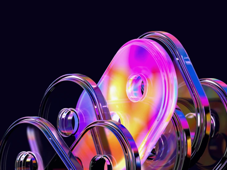 a 3d rendering of four cd discs arranged neatly