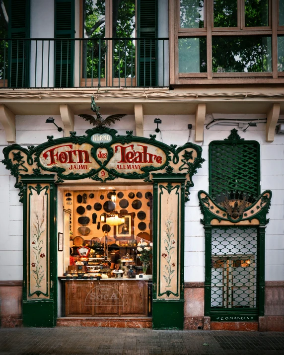 an old fashioned bakery sits inside of a shop