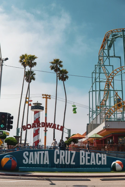 the santa cruz beach roller coaster is very tall