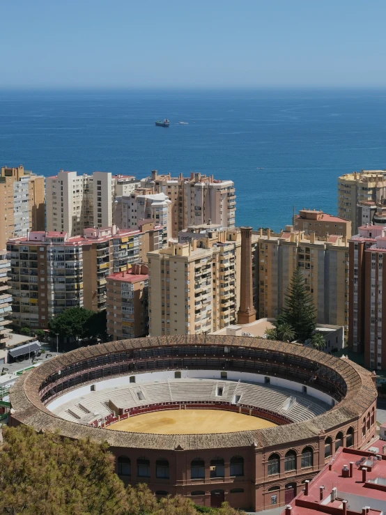 an aerial view of a stadium in barcelona