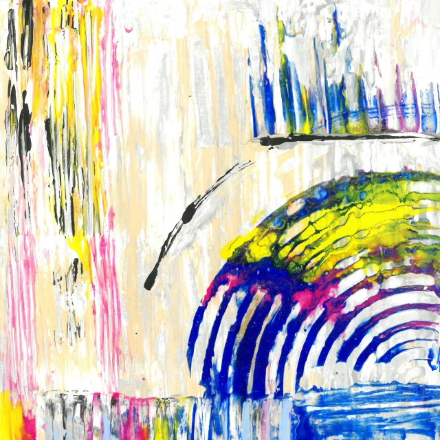 an abstract painting depicting the inside of a circular object