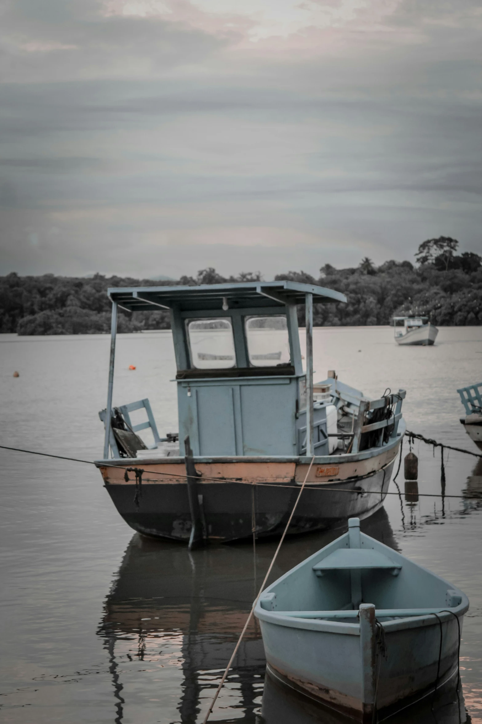 a couple of boats that are in the water