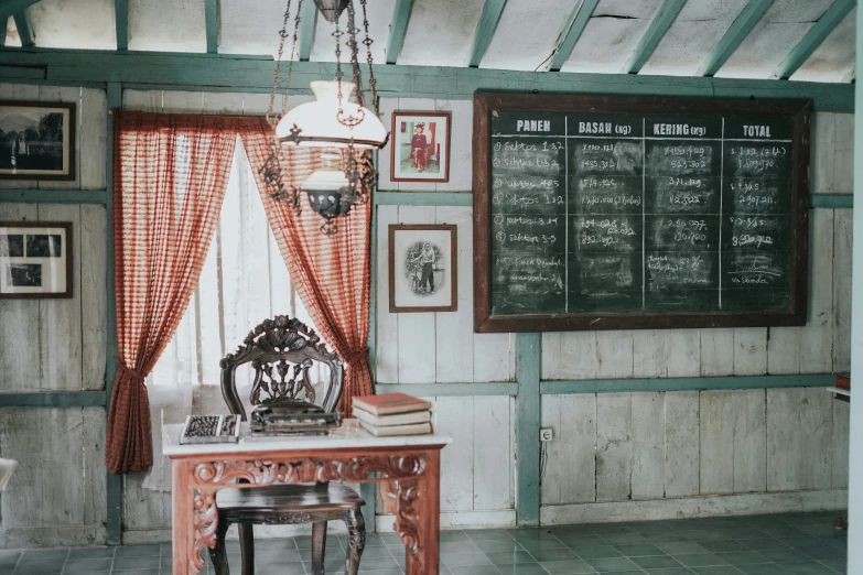 the walls in this room are wooden and have pictures on them