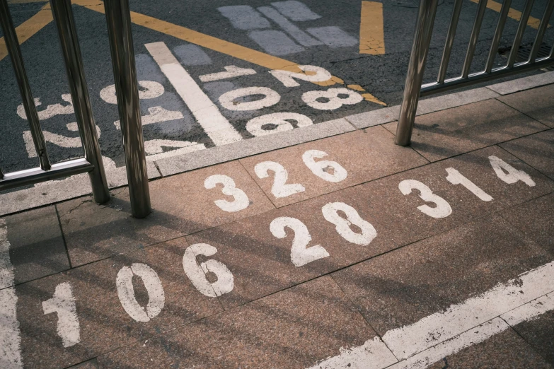 an overhead s of two numbers on the ground
