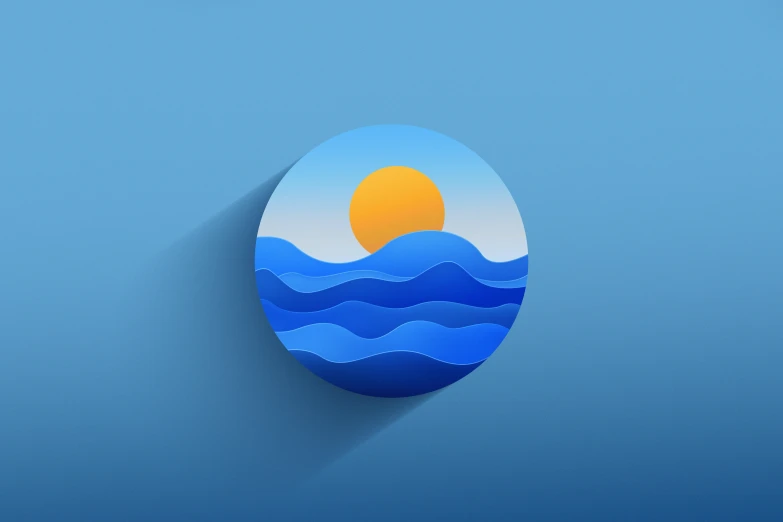 a colorful paper cut egg with an orange and yellow sun on the ocean