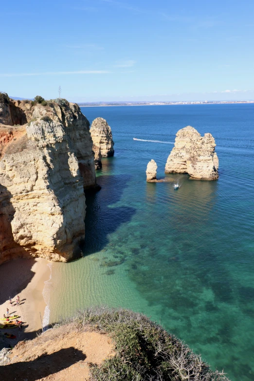 a group of rocky formations near the ocean