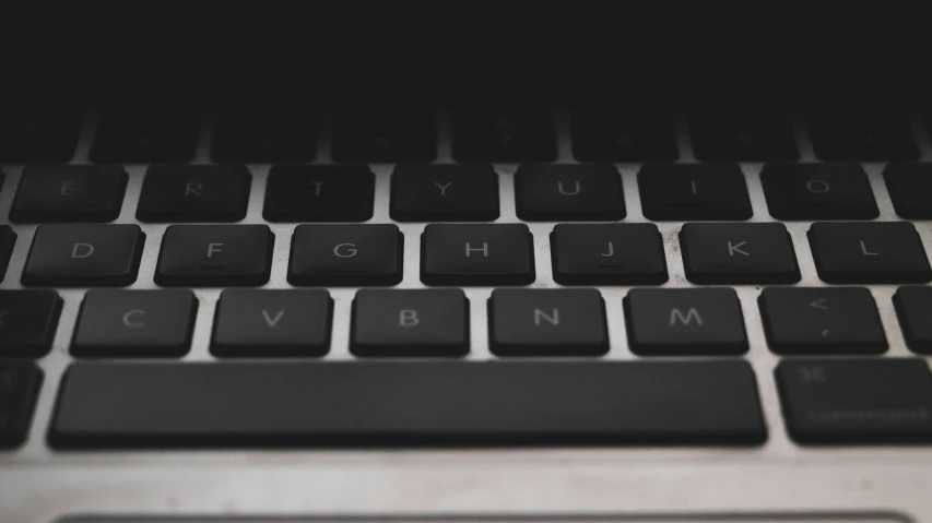 the keyboard is black and white with grey keys