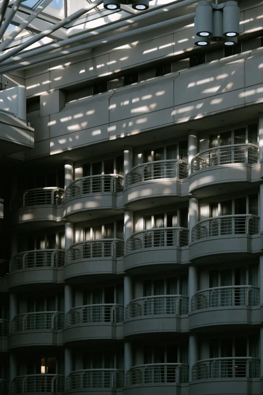 the shadows cast onto the building from across the room