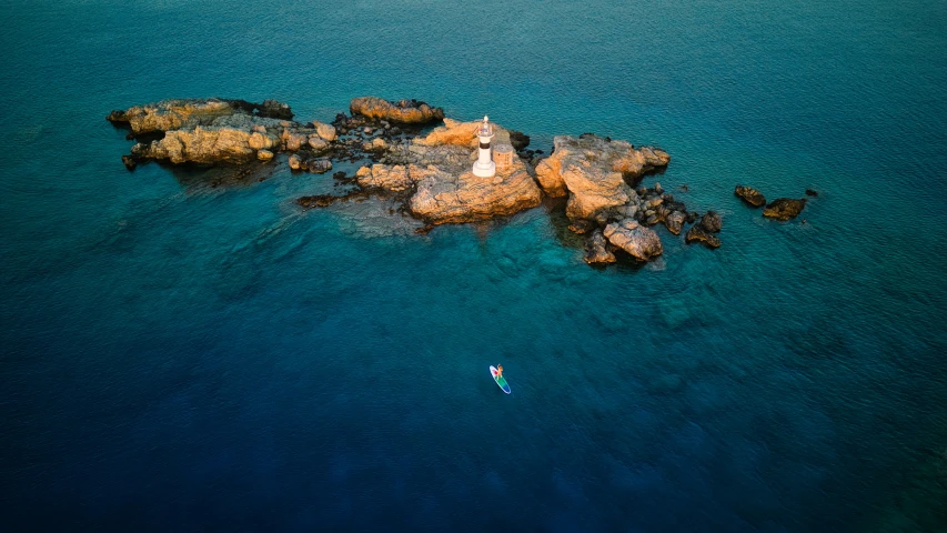 a person in a boat on a body of water