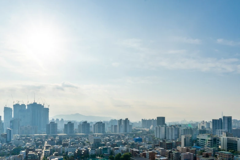 a cityscape is shown with a lot of tall buildings