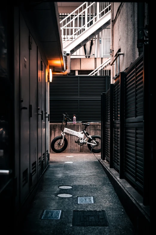 an indoor area with steps to open with a bike