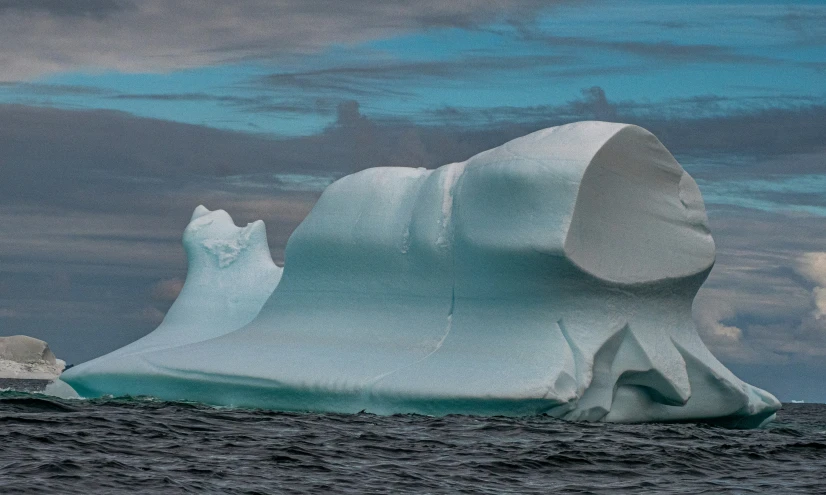 an iceberg that has just fell off of the water