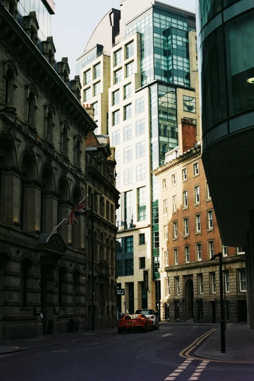 a wide s of buildings in an urban setting