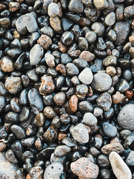 rocks and gravel with grey and brown colors